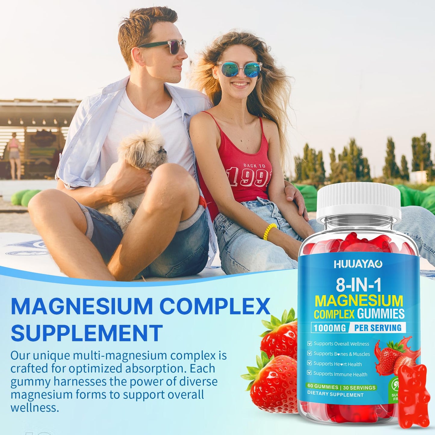 HUUAYAO Magnesium Complex Gummies 120 Count