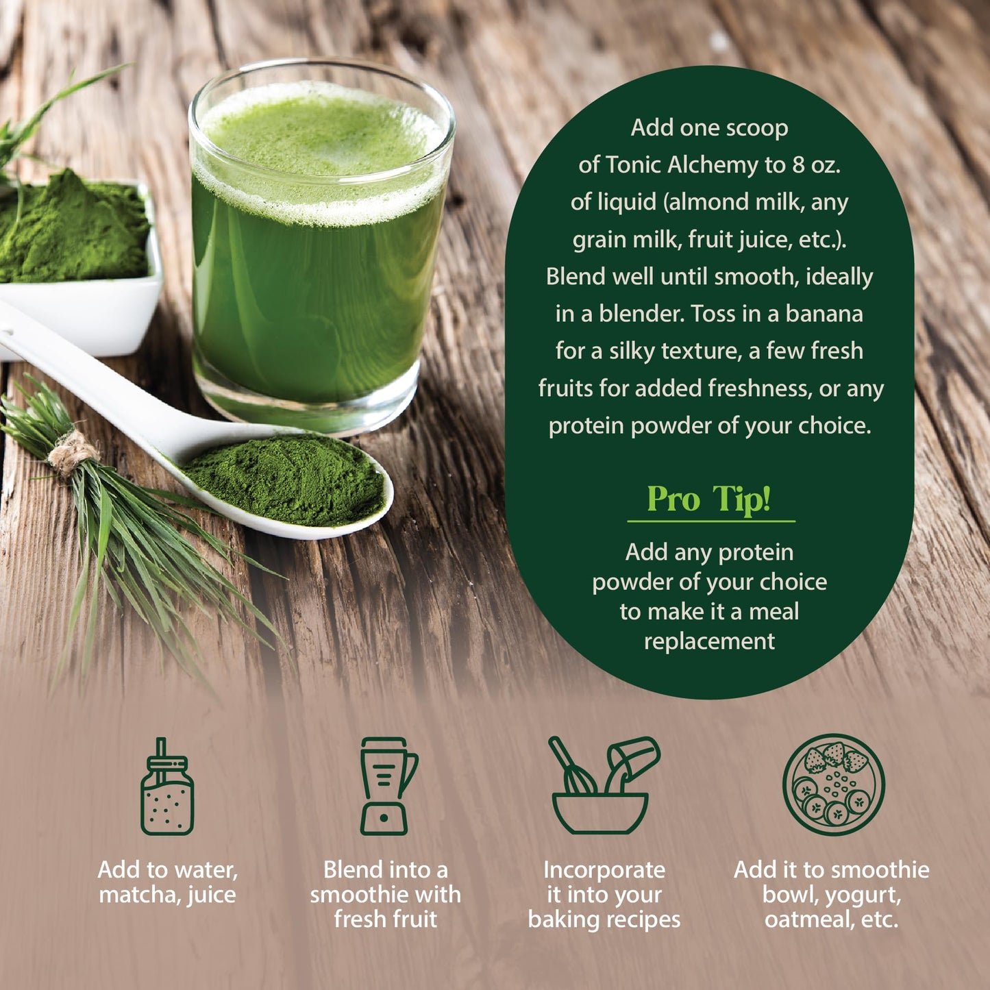 Dragon Herbs Tonic Alchemy Superfood Greens Powder 9.5 oz