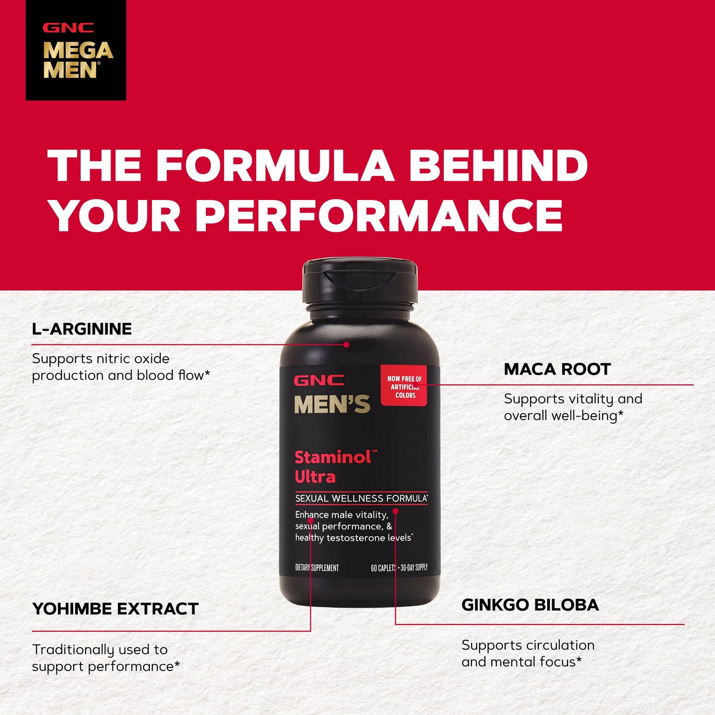GNC Men's Staminol Ultra Caplets 60 Count