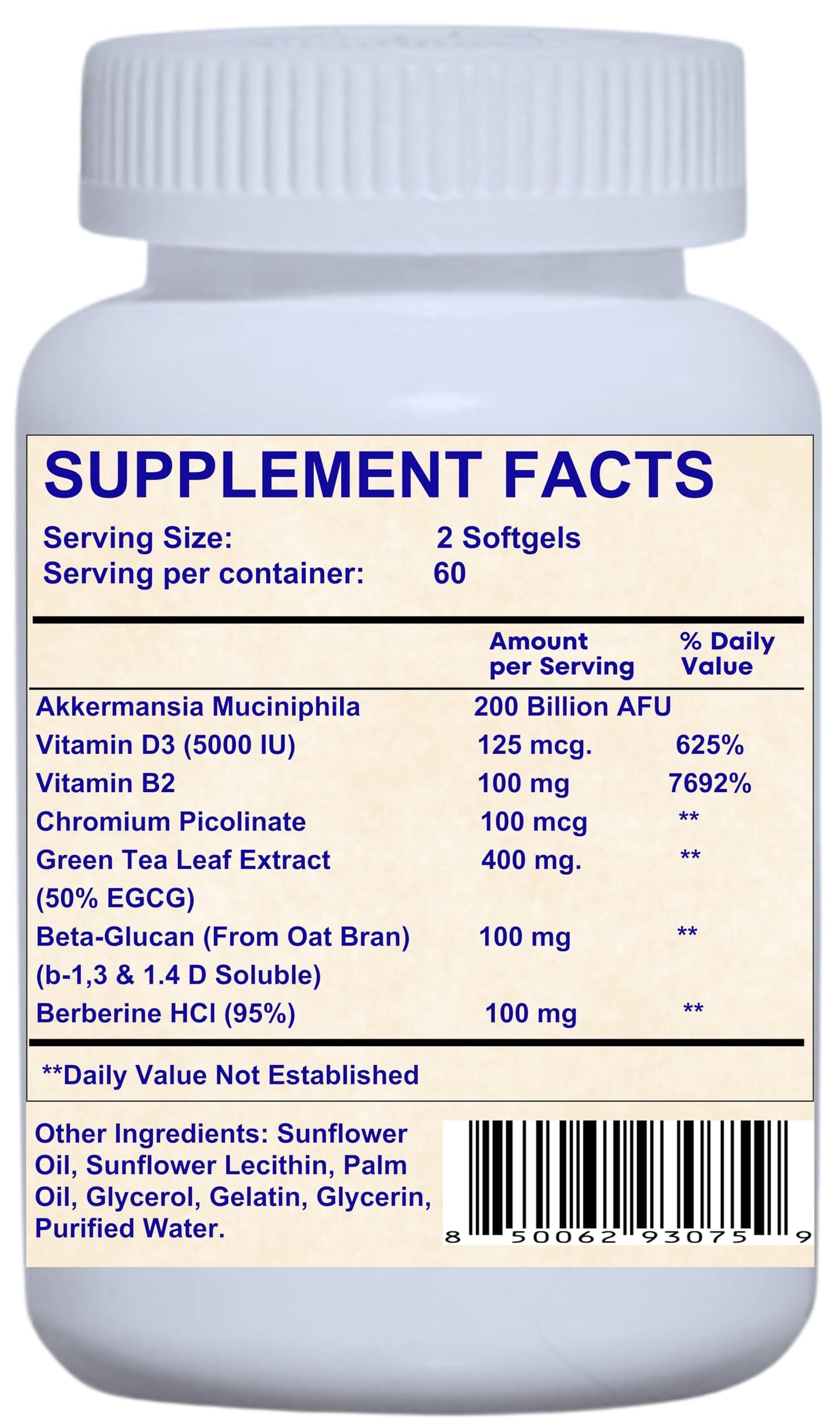 Nikoni Akkermansia Muciniphila GLP-1 Probiotic Supplement Softgels 240