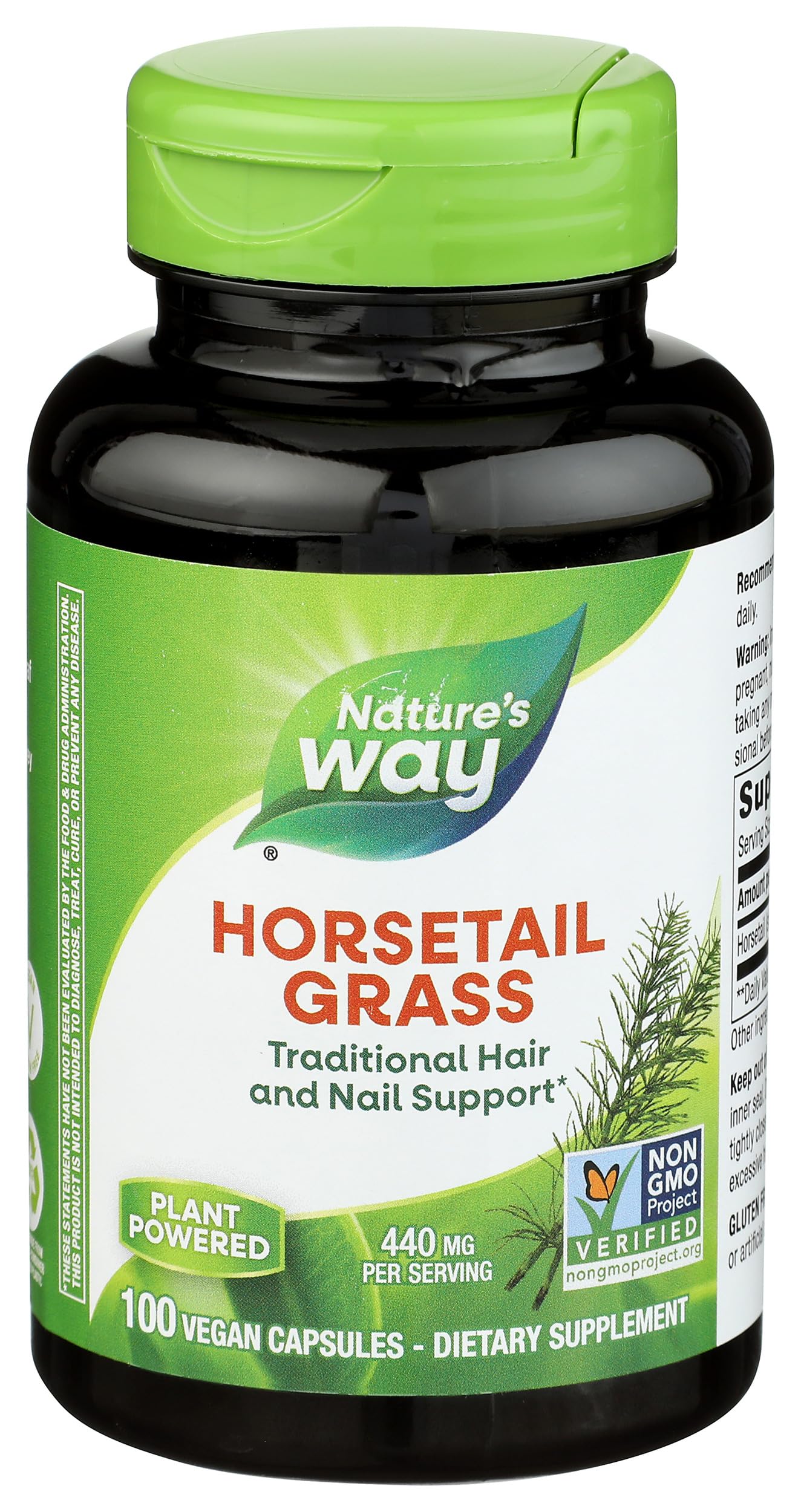 Nature's Way Premium Herbal Horsetail Grass 440 mg Capsule, 100 Count