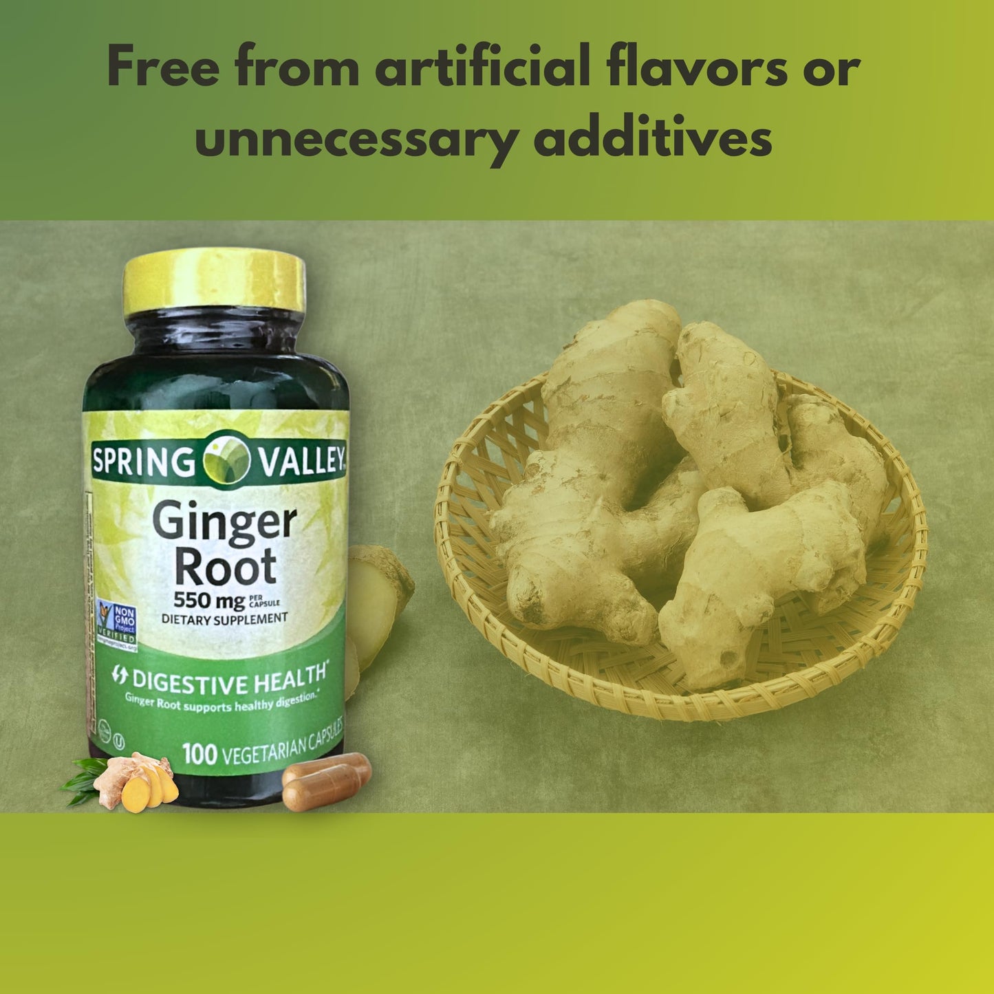 FUSION SHOP STORE Ginger Root 550mg, 100 Capsules