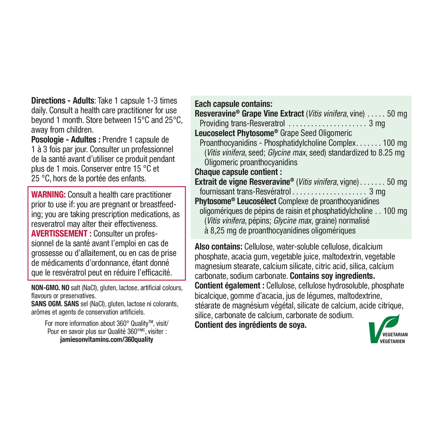 Jamieson Laboratories Resveratrol 30 Capsules
