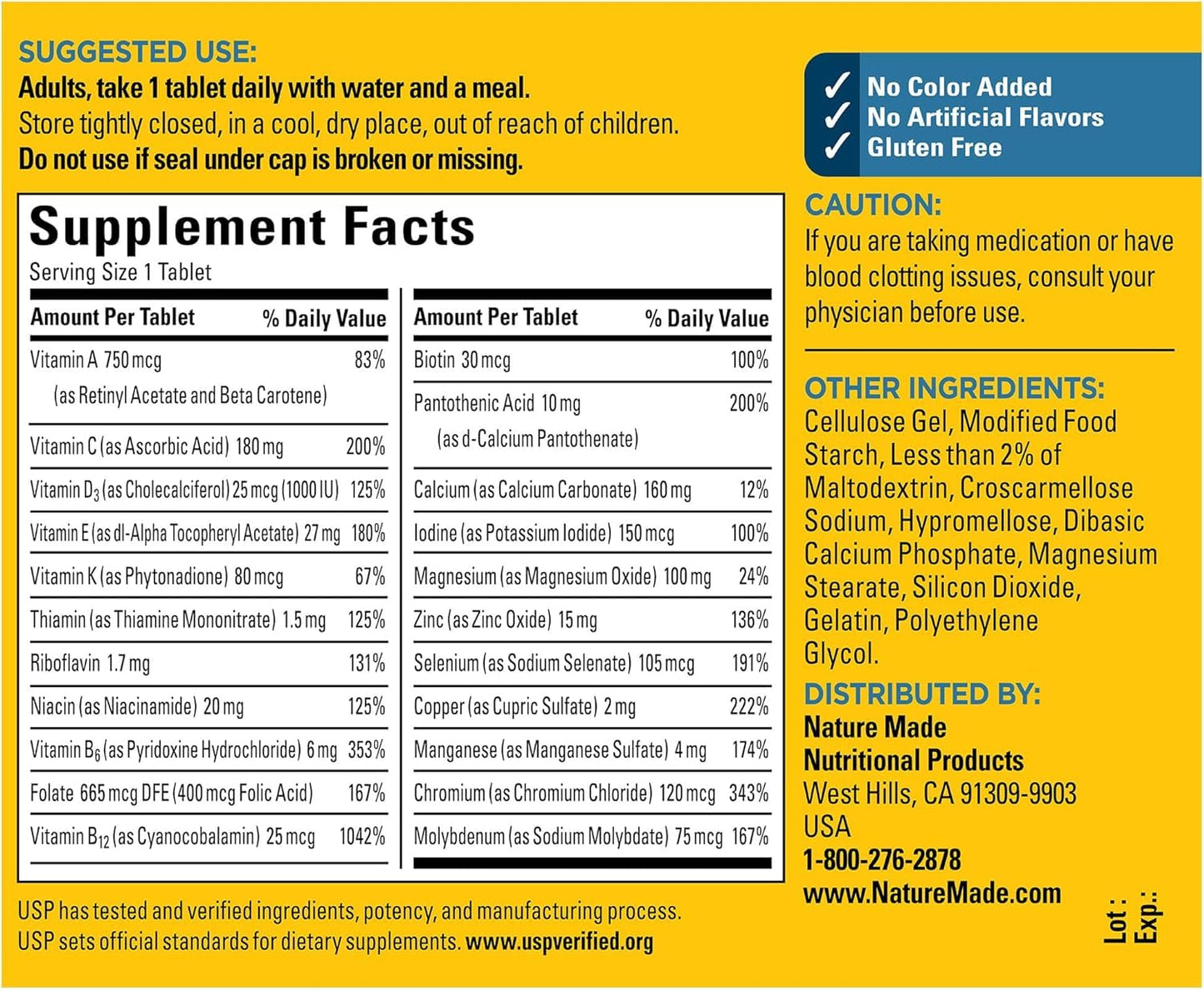 Nature Made Multi for Him 50+ Dietary Supplement Tablets 90