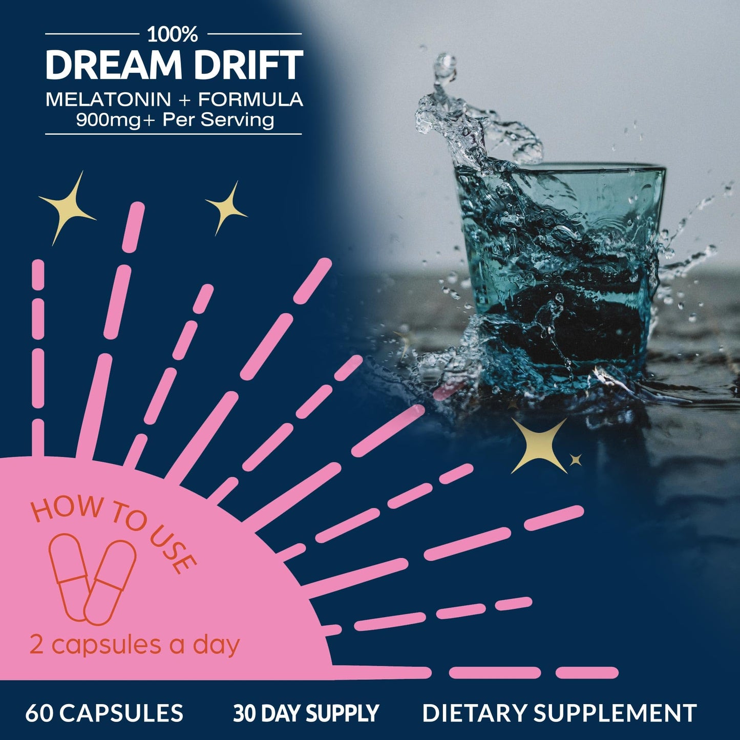 Hope Driven Dream Drift Melatonin+ Sleep Aid Capsules, 60 Count