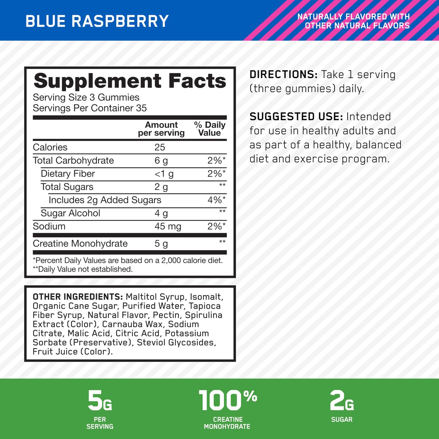 Optimum Nutrition Creatine Monohydrate Gummies, 105 Count