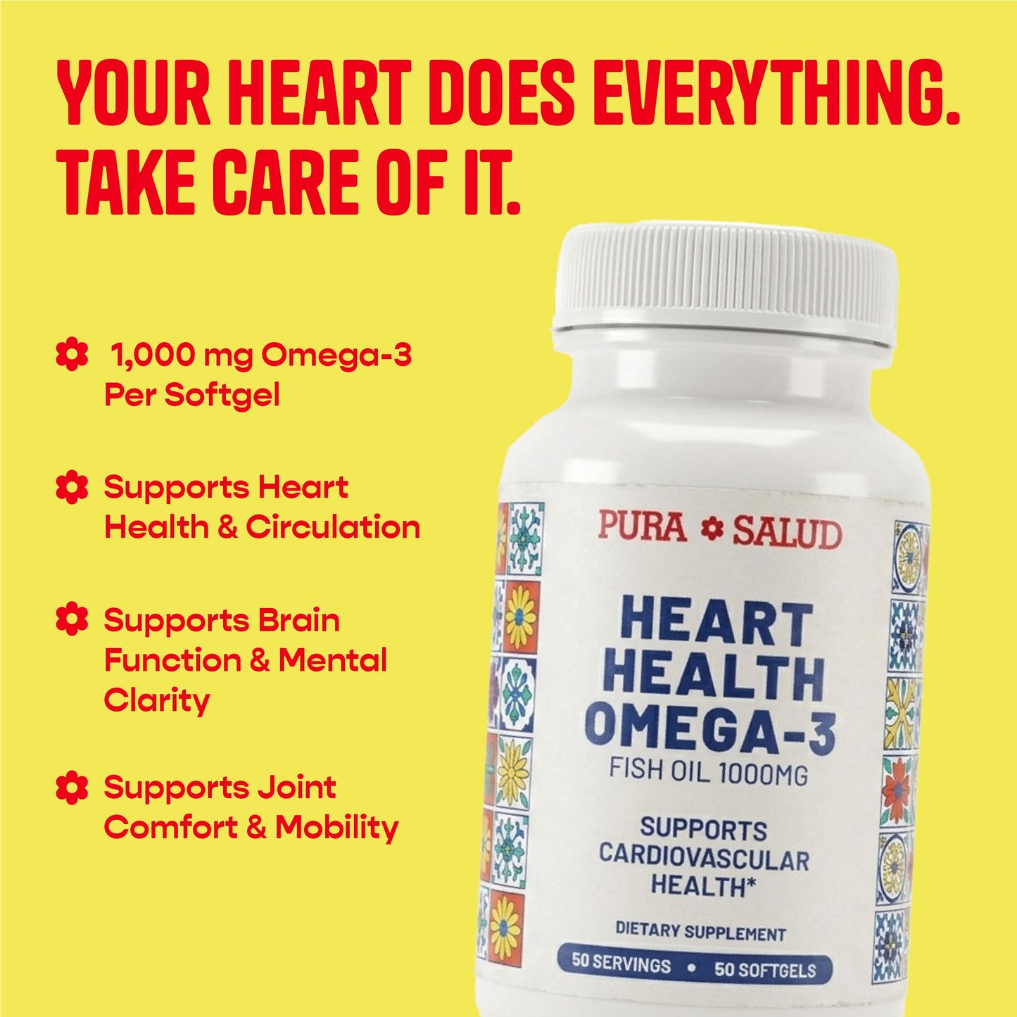 Basic Brands Pura Salud Omega 3 Fish Oil Softgels 50