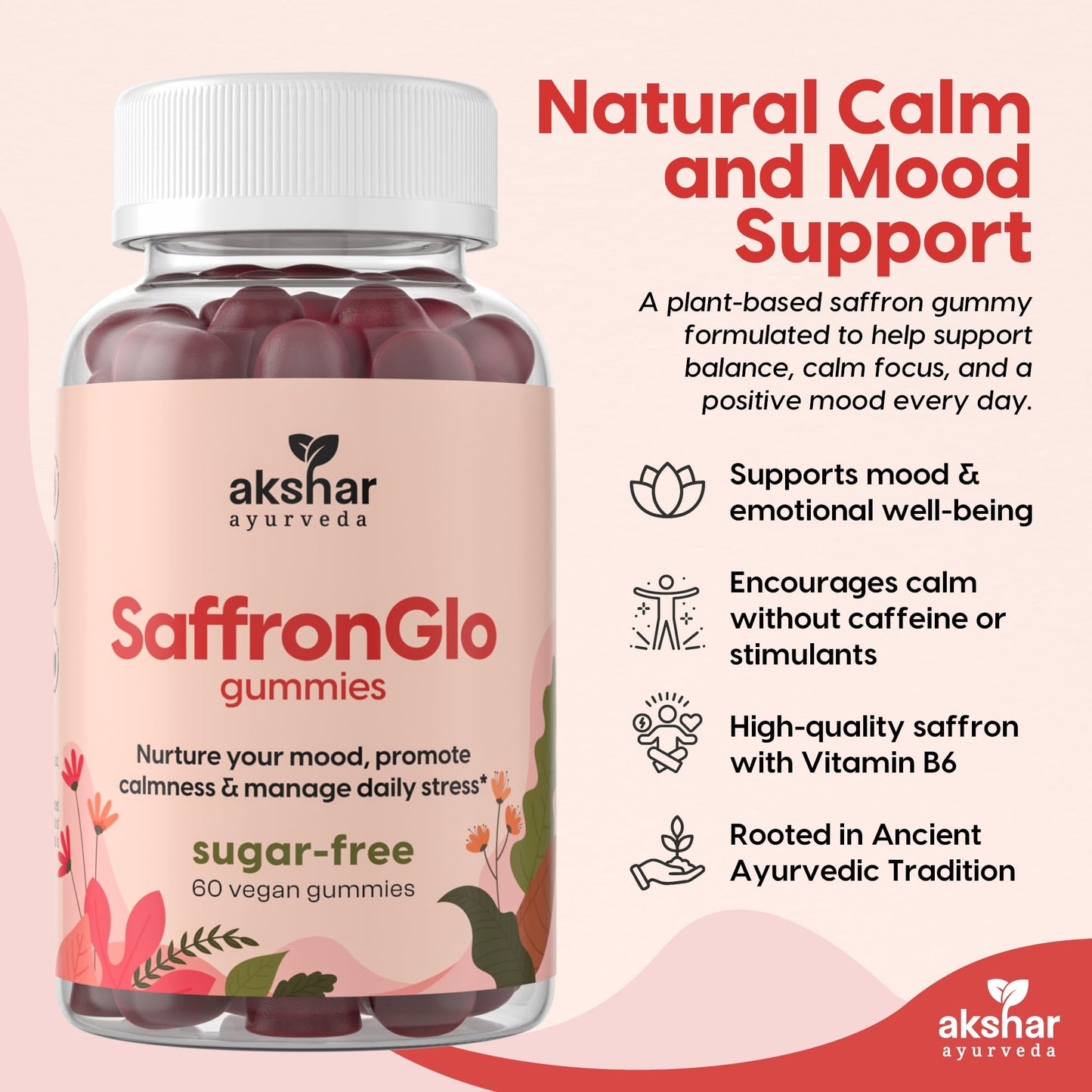 AKSHAR ayurveda Saffron Gummies 120 Count
