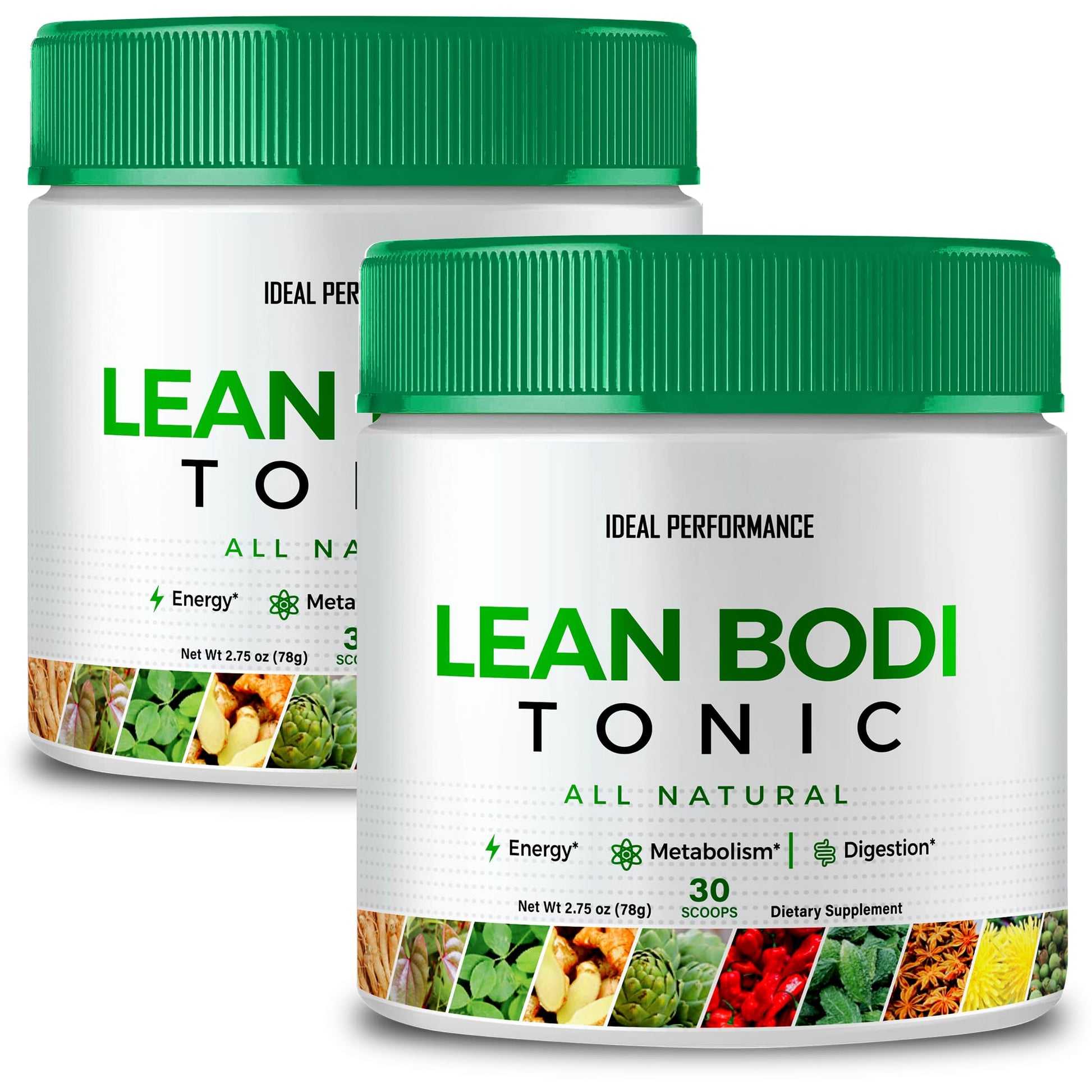IDEAL PERFORMANCE Lean Bodi Tonic Powder Official Formula 4 oz (Pack of 2)