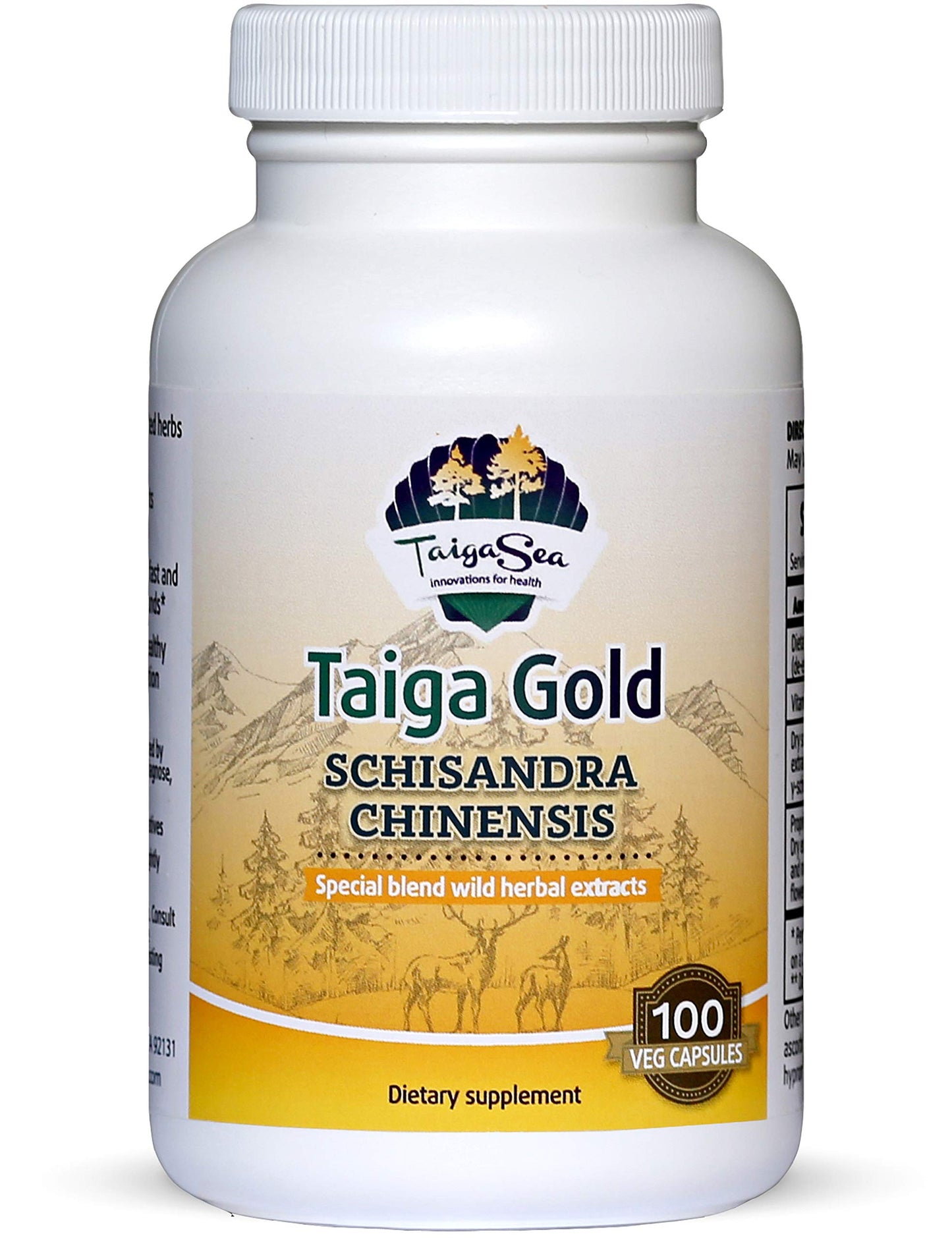 TAIGASEA Schisandra Chinese Herbal Extract Supplement for Mental Focus, Liver Support, and Immunity Boost, 100 Vegetarian Capsules