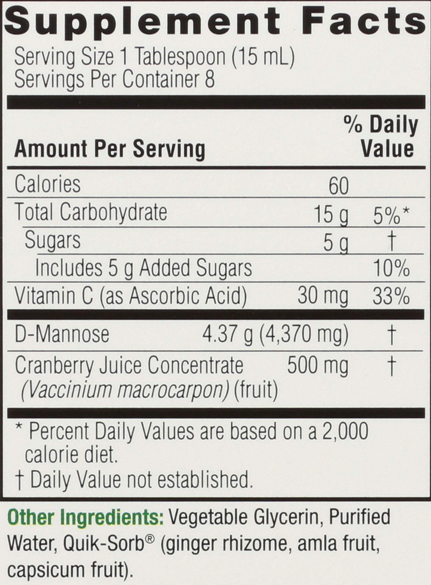 Nature's Answer UT Answer D-Mannose Cranberry 4 Capsules