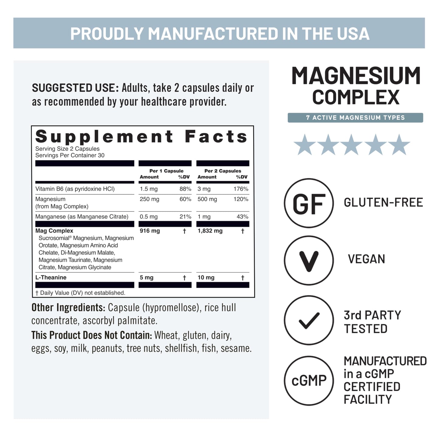NatureWise Magnesium Complex 500mg - 7 Types with Magnesium Glycinate, Citrate, Malate, Sucrosomial and More - Added L-Theanine - Sleep, Heart Function, and Muscle Support - 60 Capsules