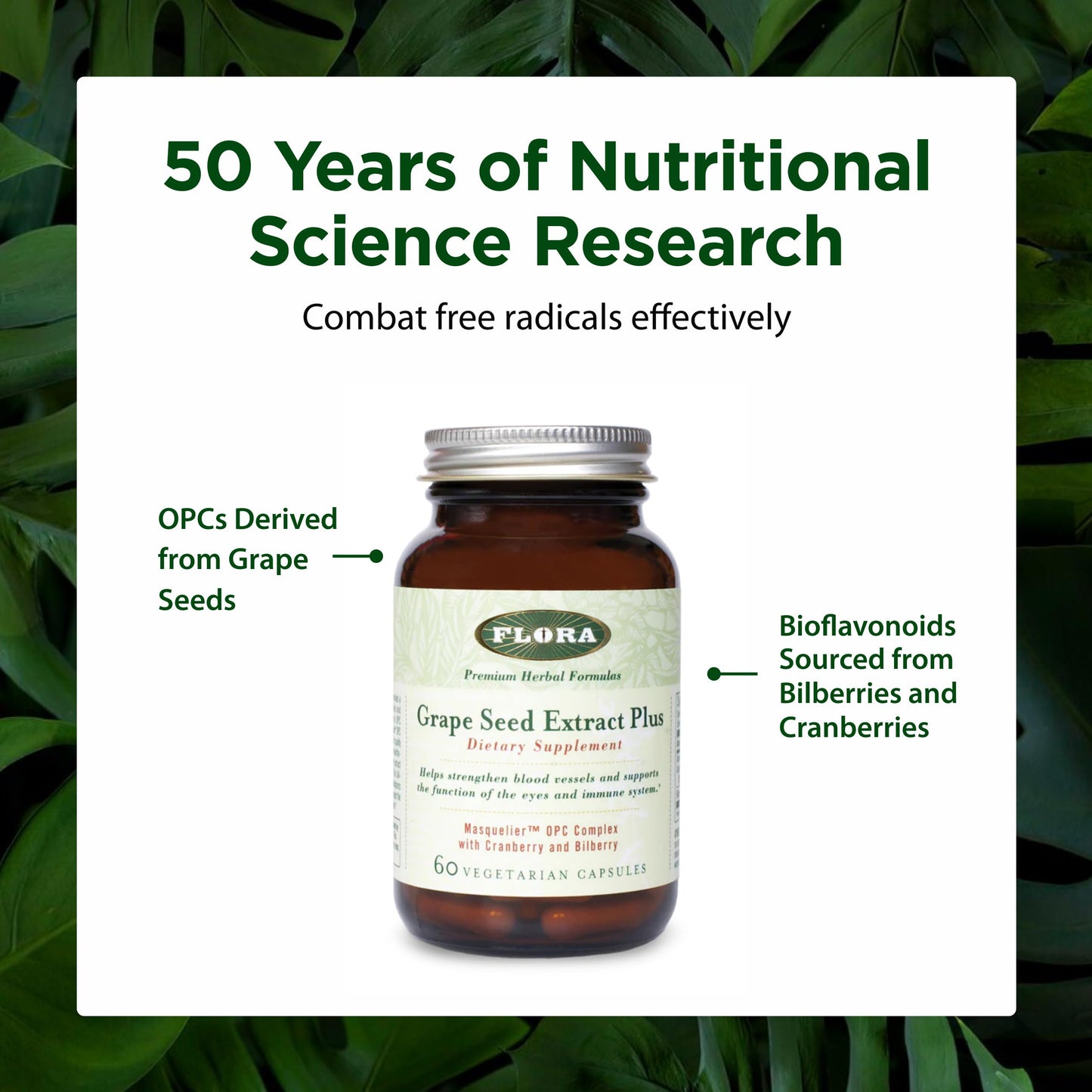 Flora Grape Seed Extract Plus Capsules 60 Capsules