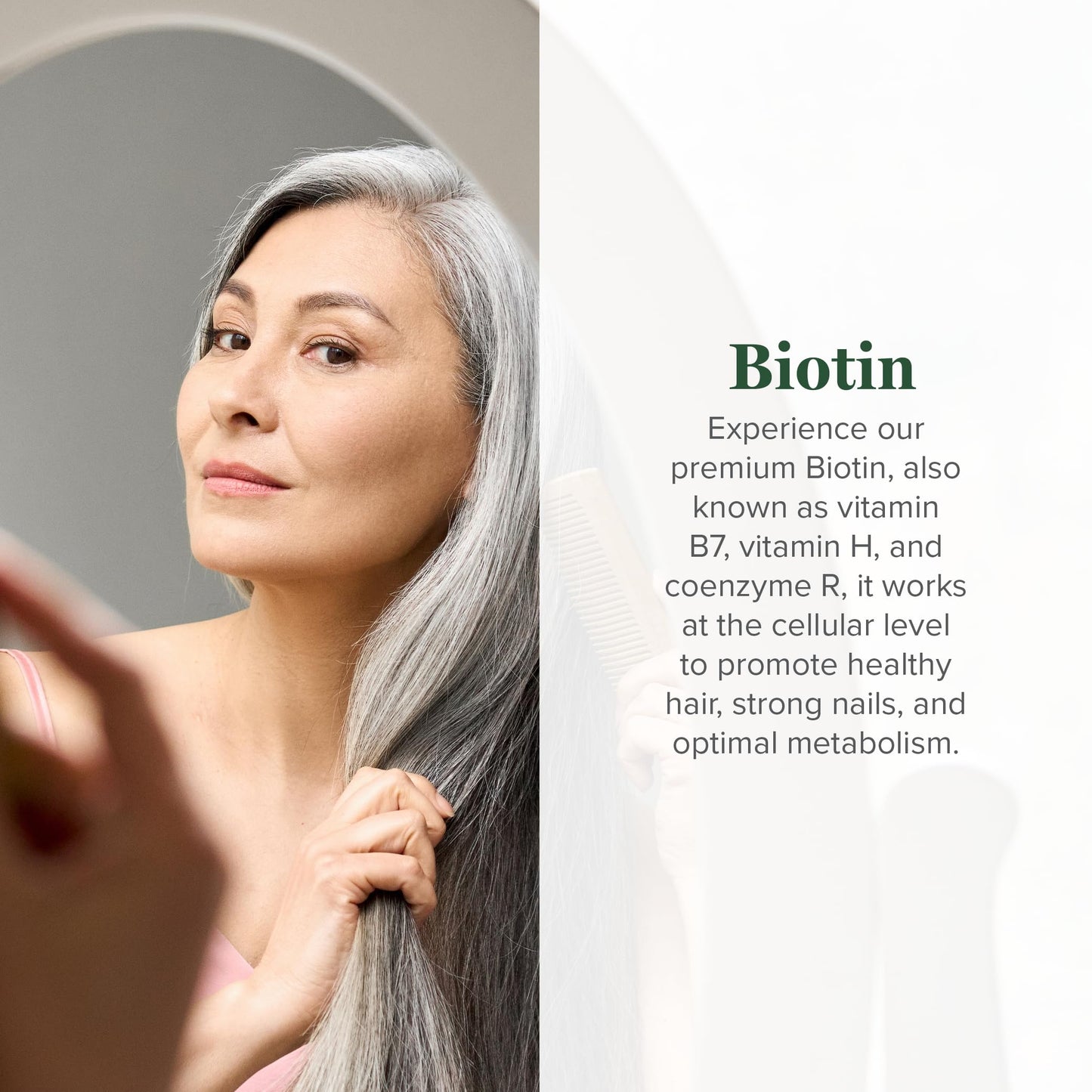 Global Healing Center Biotin 2500mcg Hair Growth Supplement for Women and Men Capsule 60