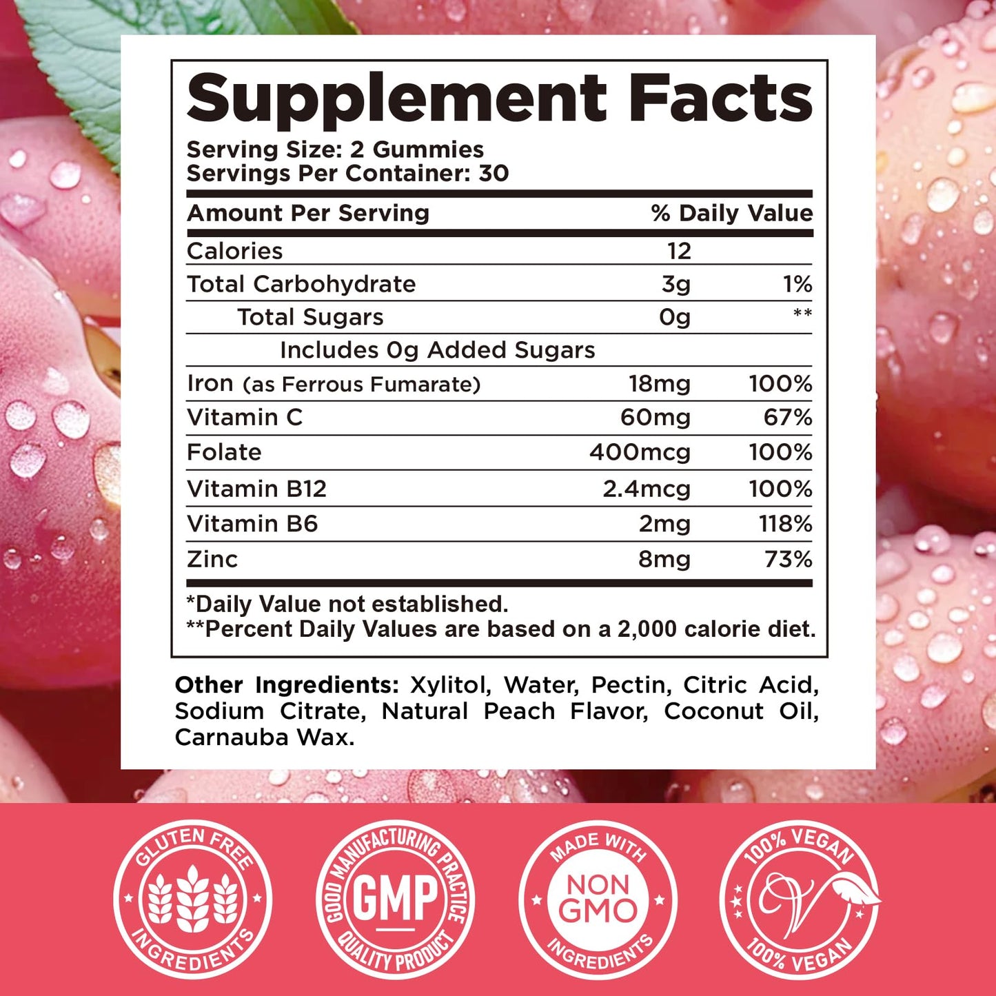 CFILIHTC Iron Gummies 60 Count