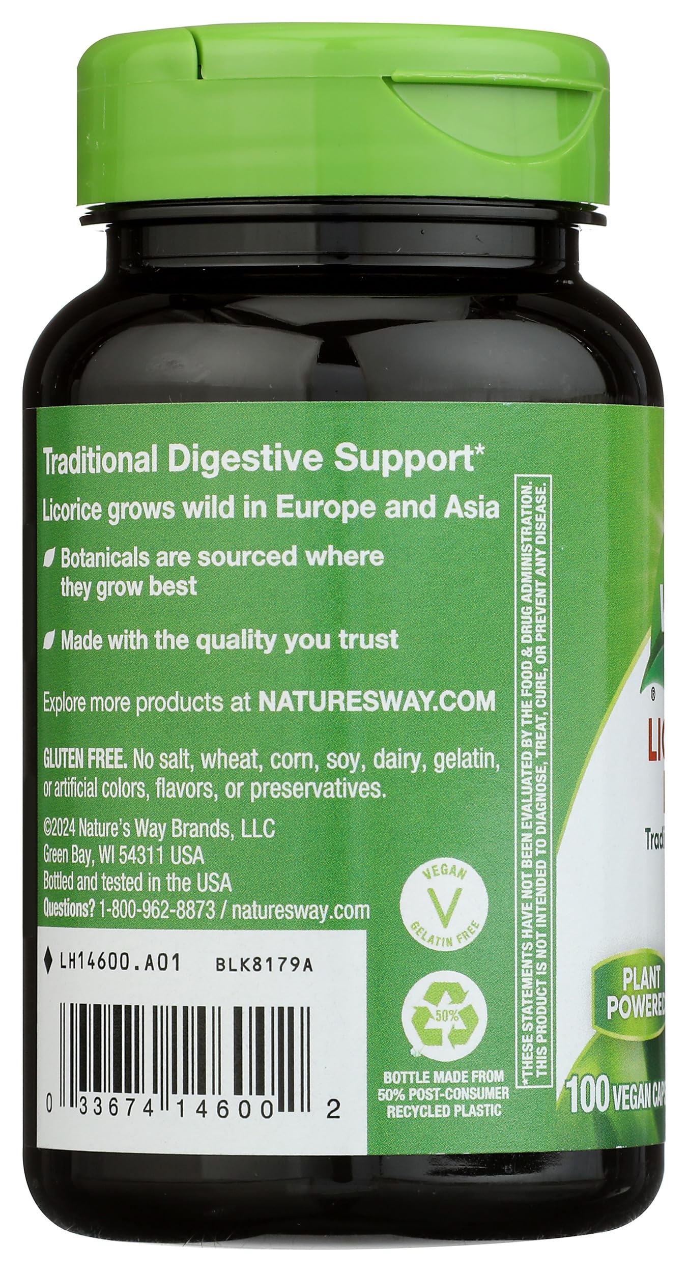 Nature's Way Licorice Root Capsules, 100 Count