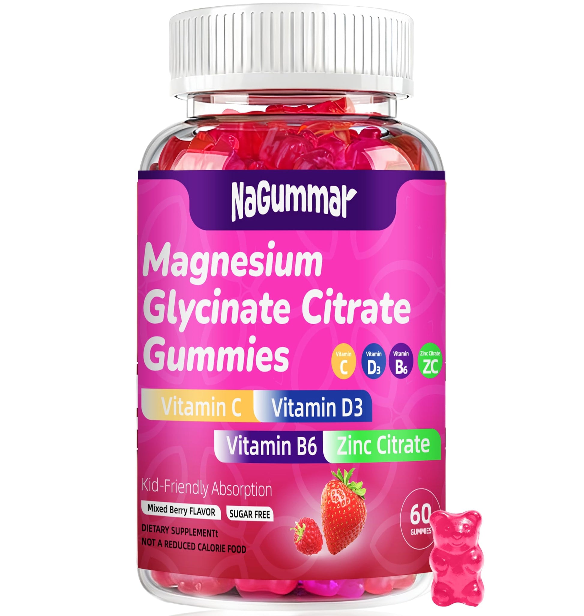 nagummar Magnesium Glycinate 400mg Gummies, 60 Count