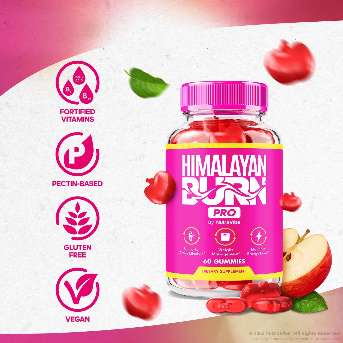 NutraVibe Himalayan Burn Pro Gummies – Natural Pink Salt Formula, 120 Gummies