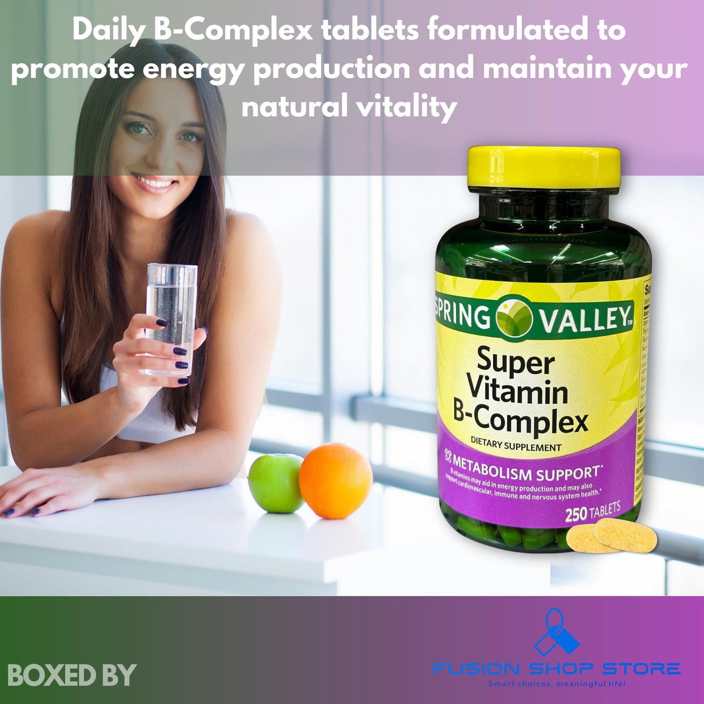 FUSION SHOP STORE Super B Complex Tablets 250 Count