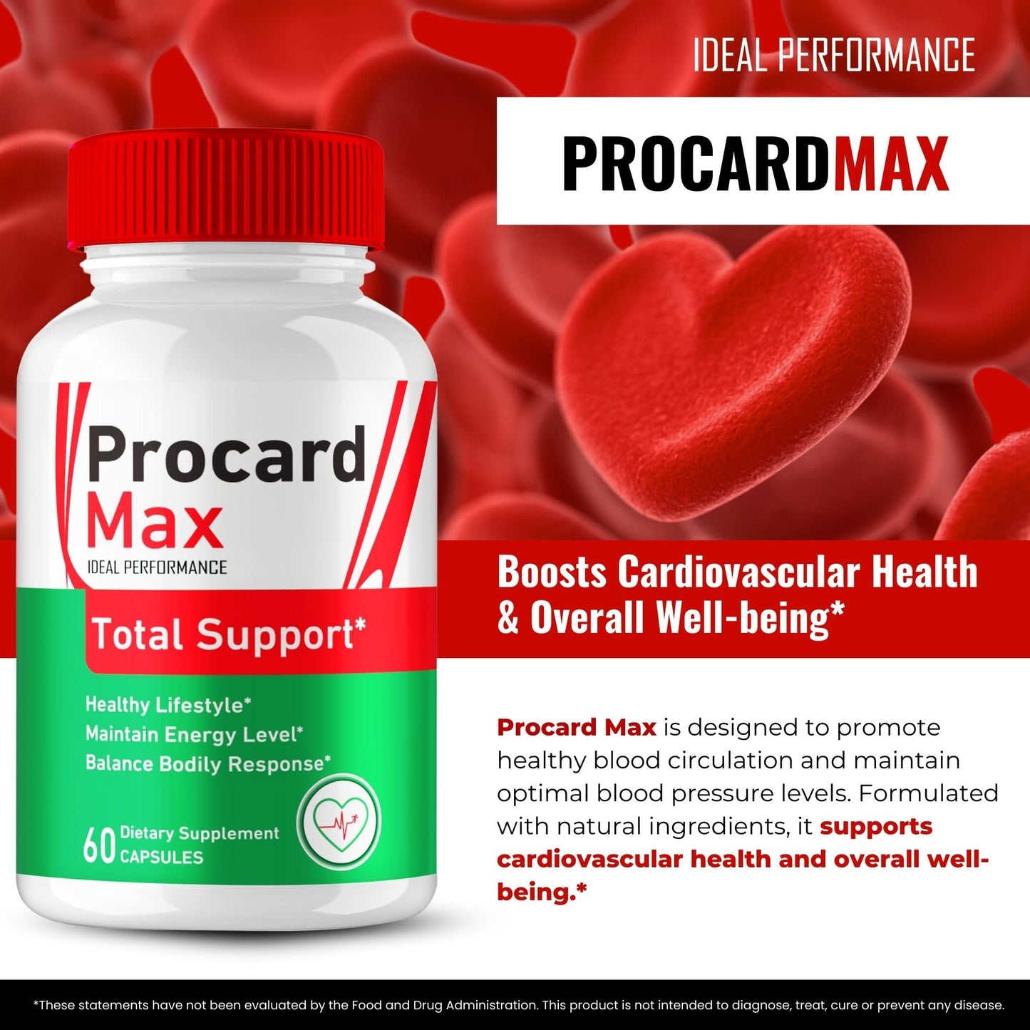 IDEAL PERFORMANCE Procard Max Advanced Blood Formula Capsules, 60 Capsules
