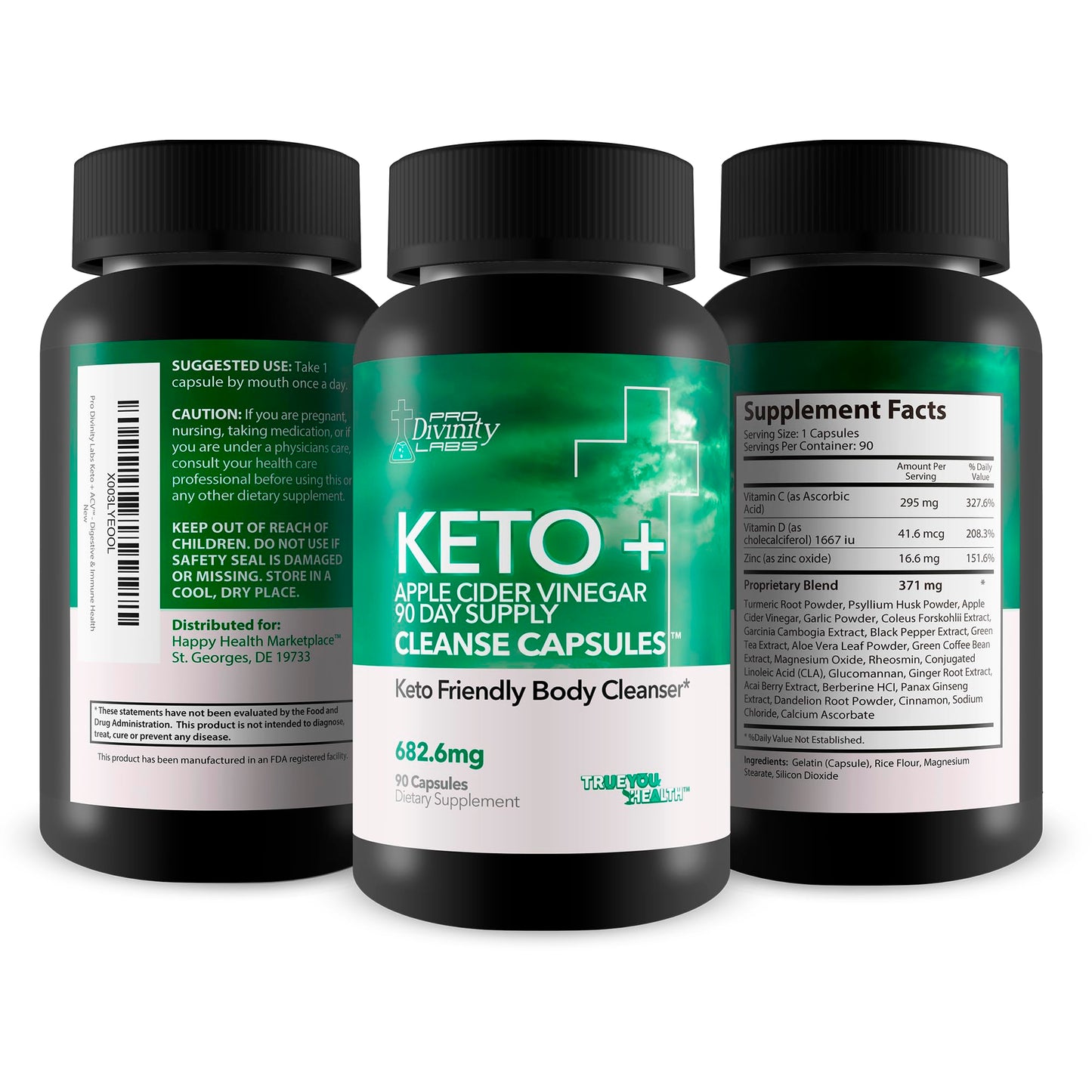 Generic Pro Divinity Labs Keto + Apple Cider Vinegar 90 Day Supply Cleanse Capsules 1 Count