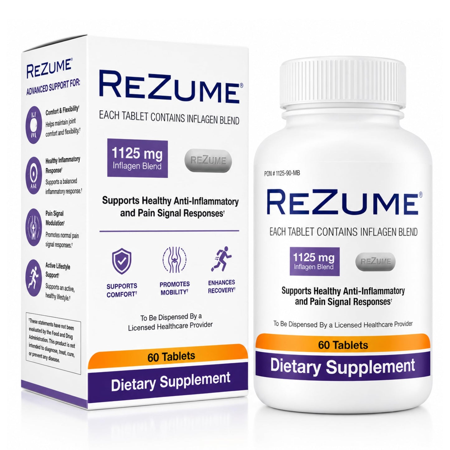 CryoDerm REZUME Tablets Full Spectrum Inflagan Blend Formula, 60 Tablets