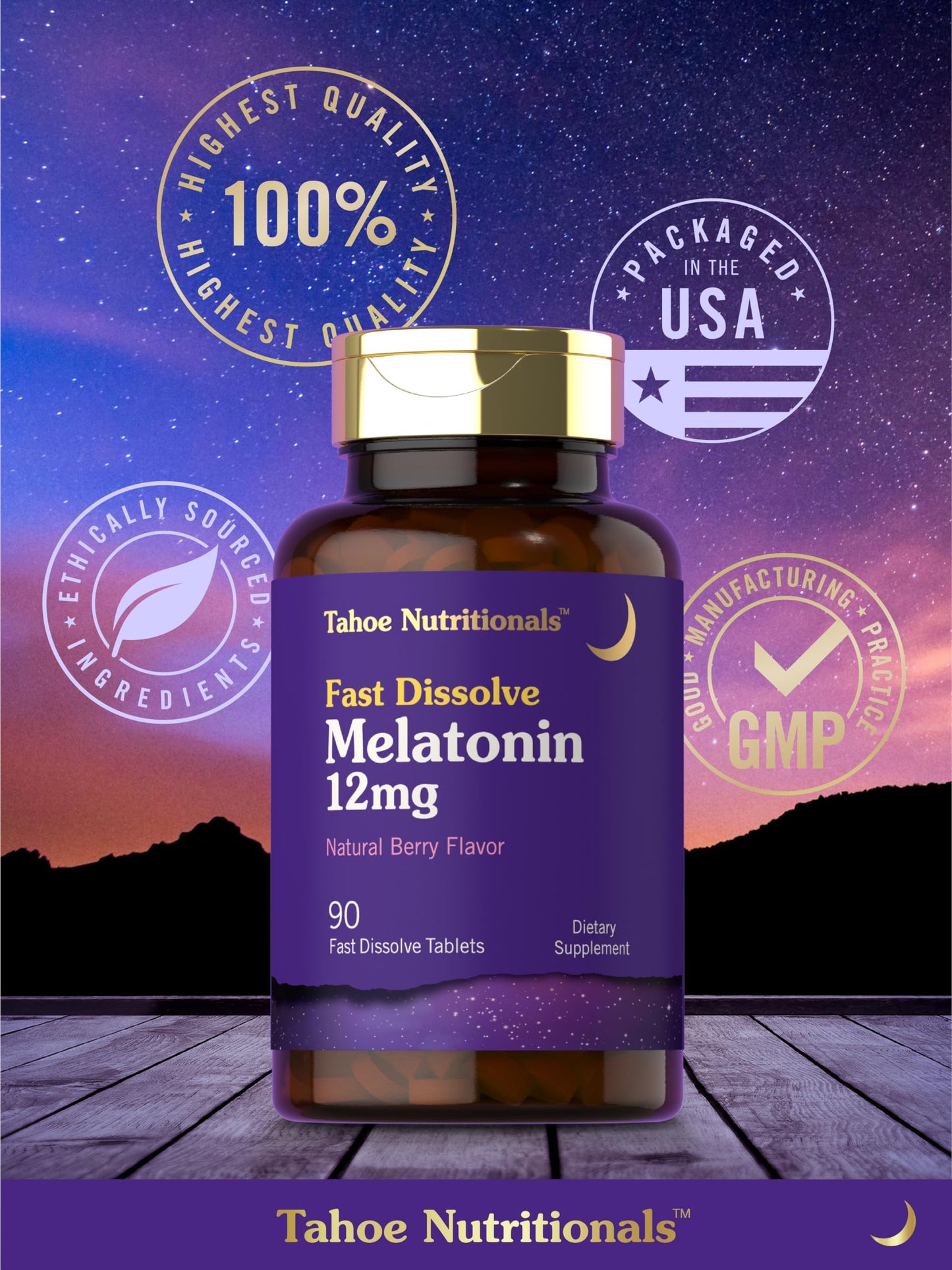 Tahoe Nutritionals Melatonin 12mg Fast Dissolve Tablets 90