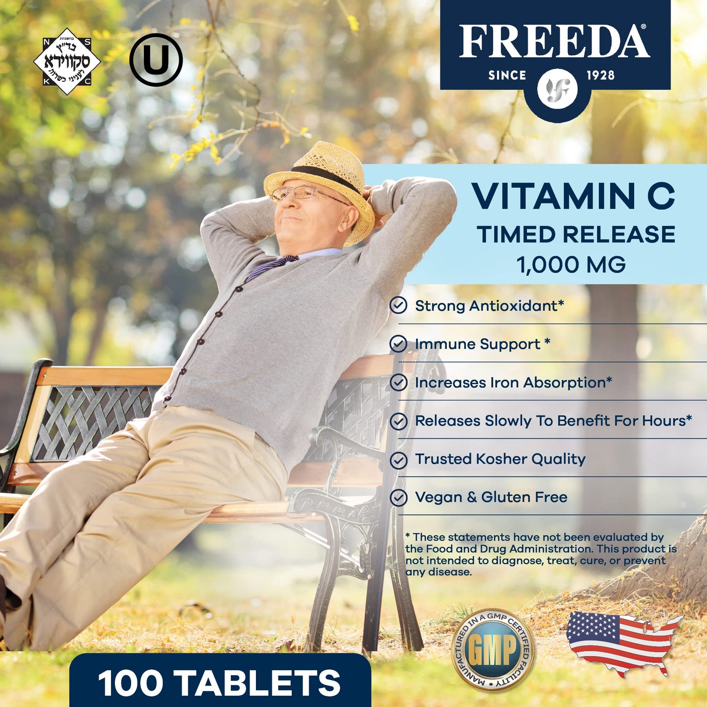 FREEDA Vitamin C Timed Release 1000mg Tablet 250 Count