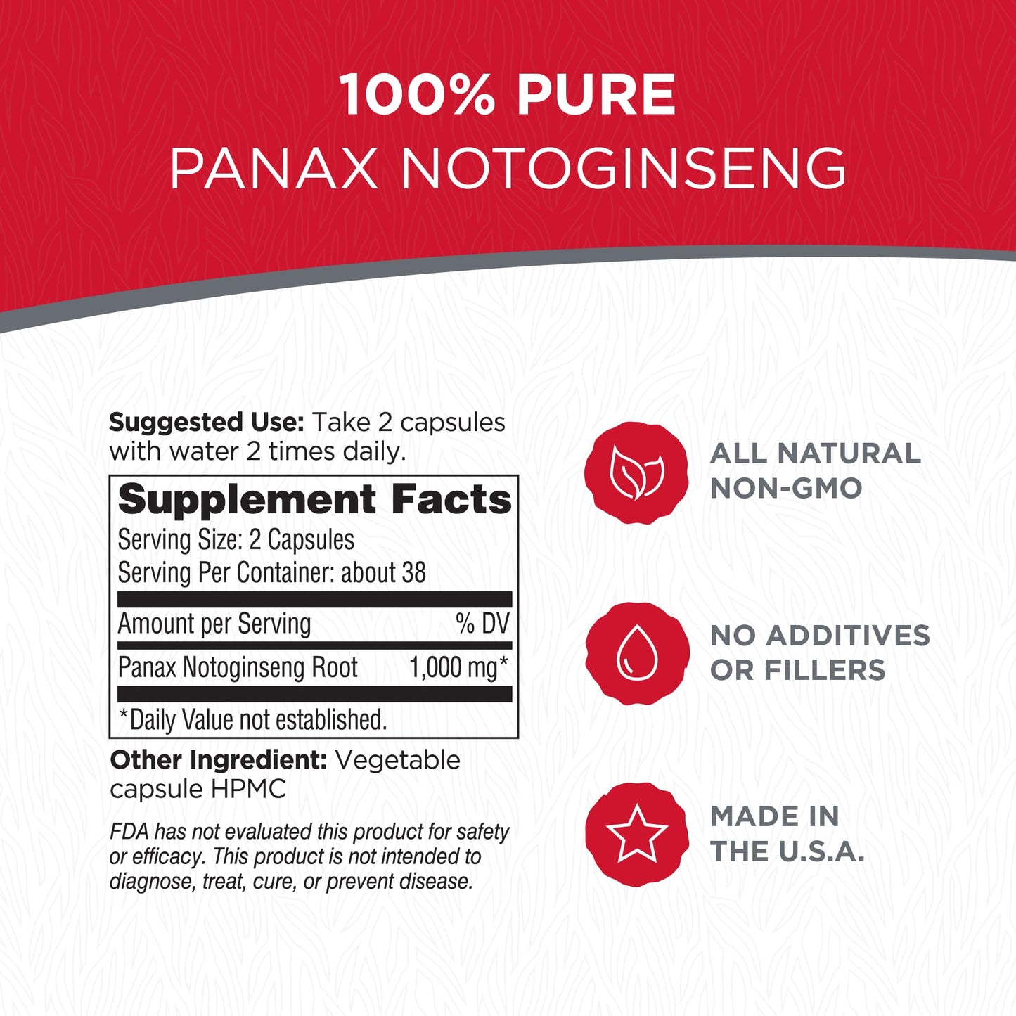 Dairyland Management LLC Ginseng Notoginseng Capsules 75 Count