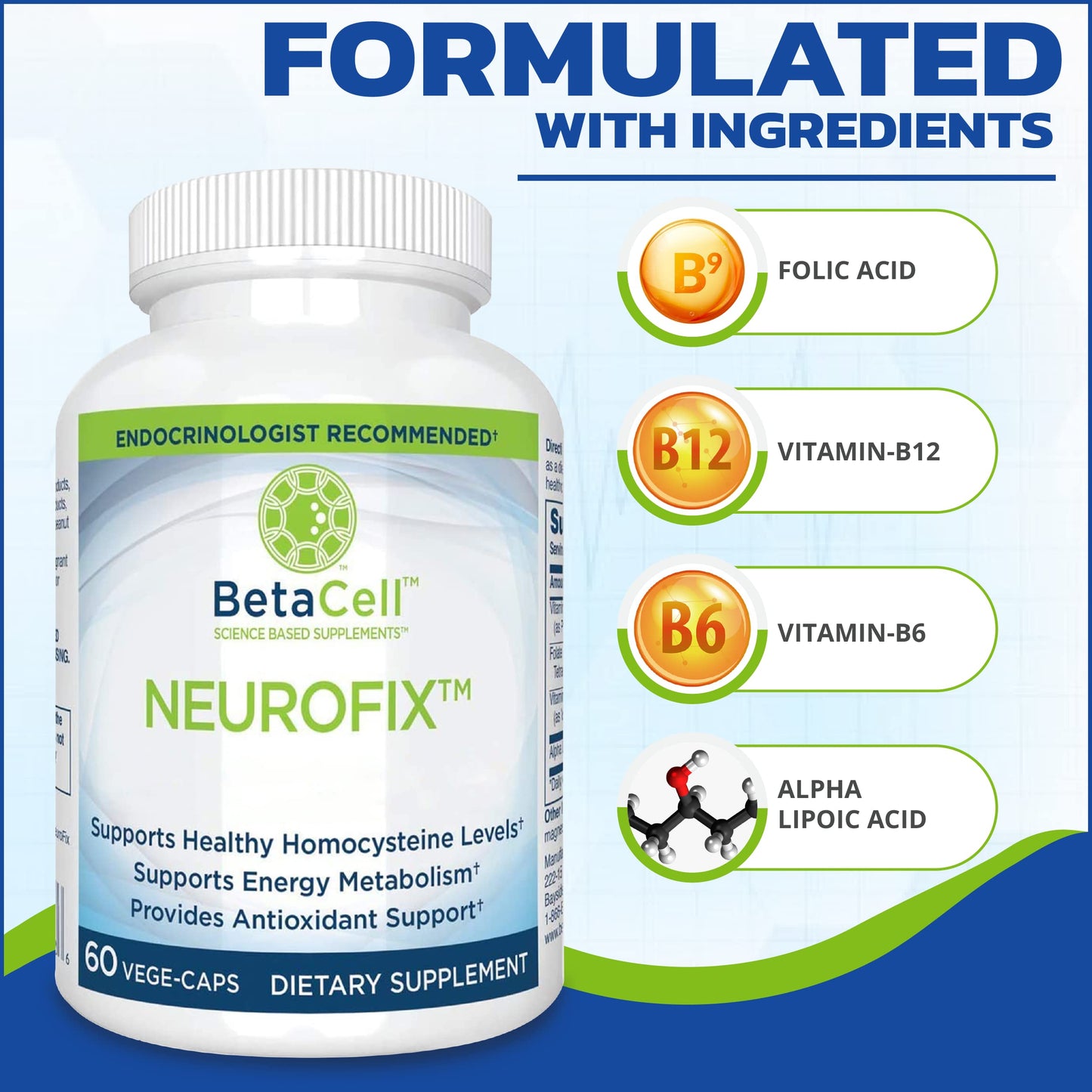 BETACELL Neurofix Nerve Support Formula Capsules, 60 Count