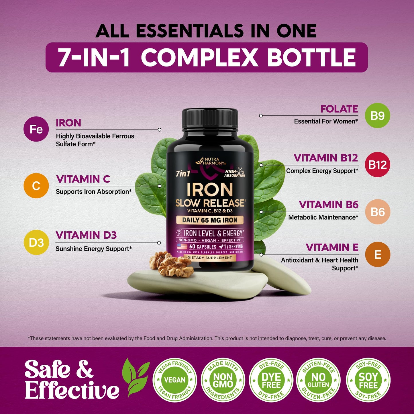 NutraHarmony Iron Supplement for Women Capsule 60 Capsules