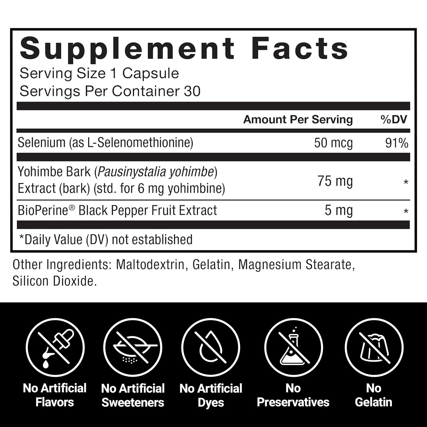 Force Factor Yohimbine Supplement for Men Capsule, 30 Count
