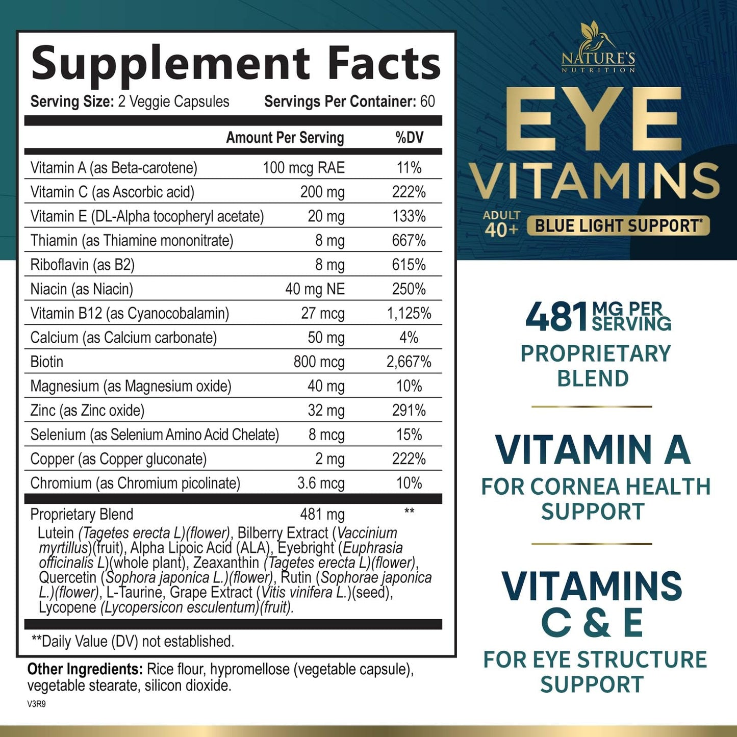 Nature's Nutrition Eye Health Lutein & Zeaxanthin Capsules, 120 Count
