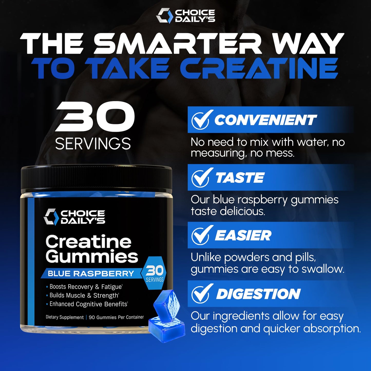 CHOICE DAILY’S Creatine Gummies, 90 Count