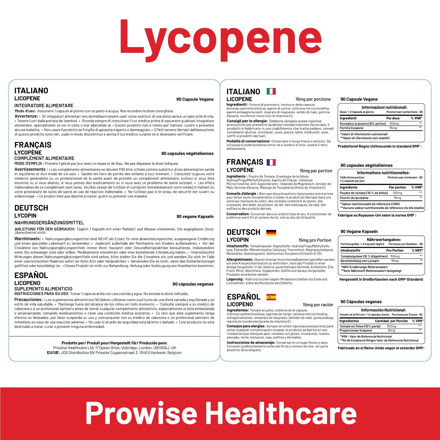 PH PROWISE Healthcare Lycopene 10% Beadlet 15 mg Capsules, 90 Count