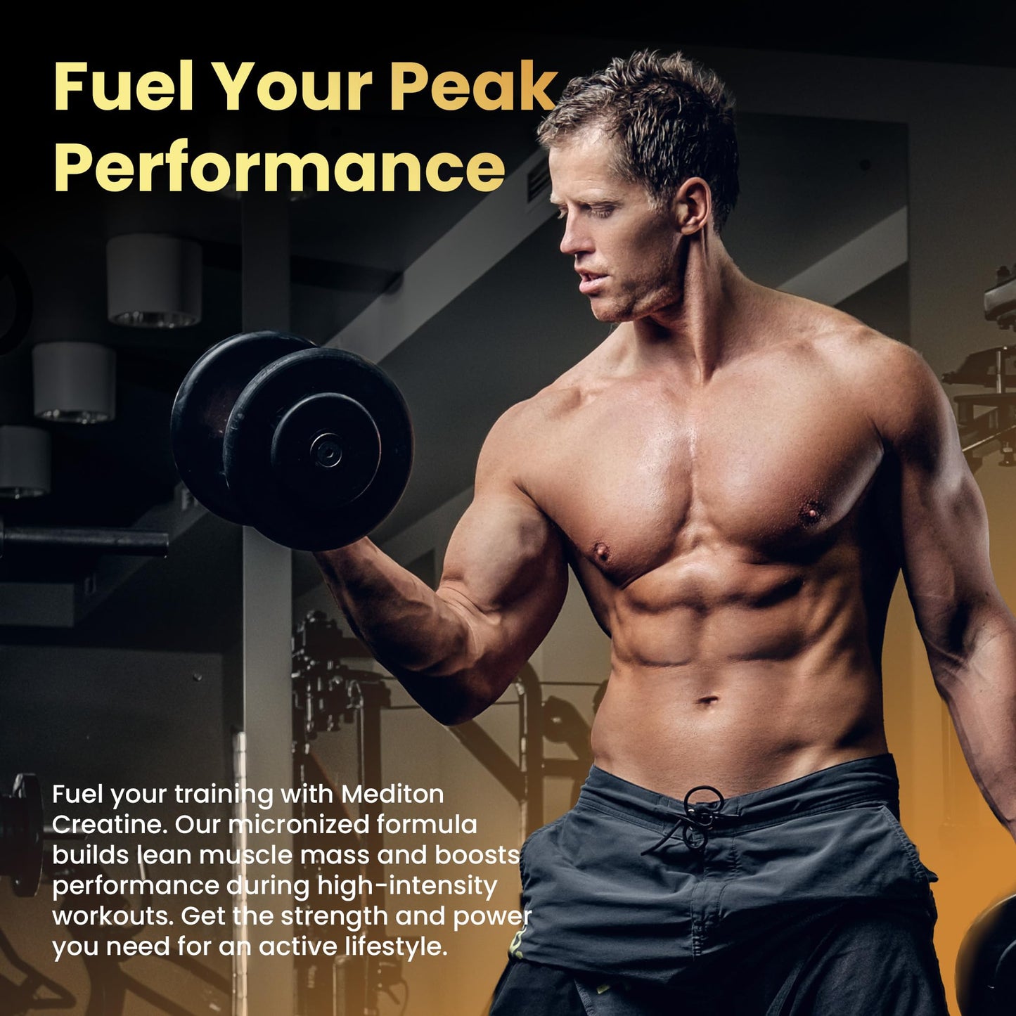 MEDITON Pure Micronized Creatine Monohydrate Powder, 60 Servings