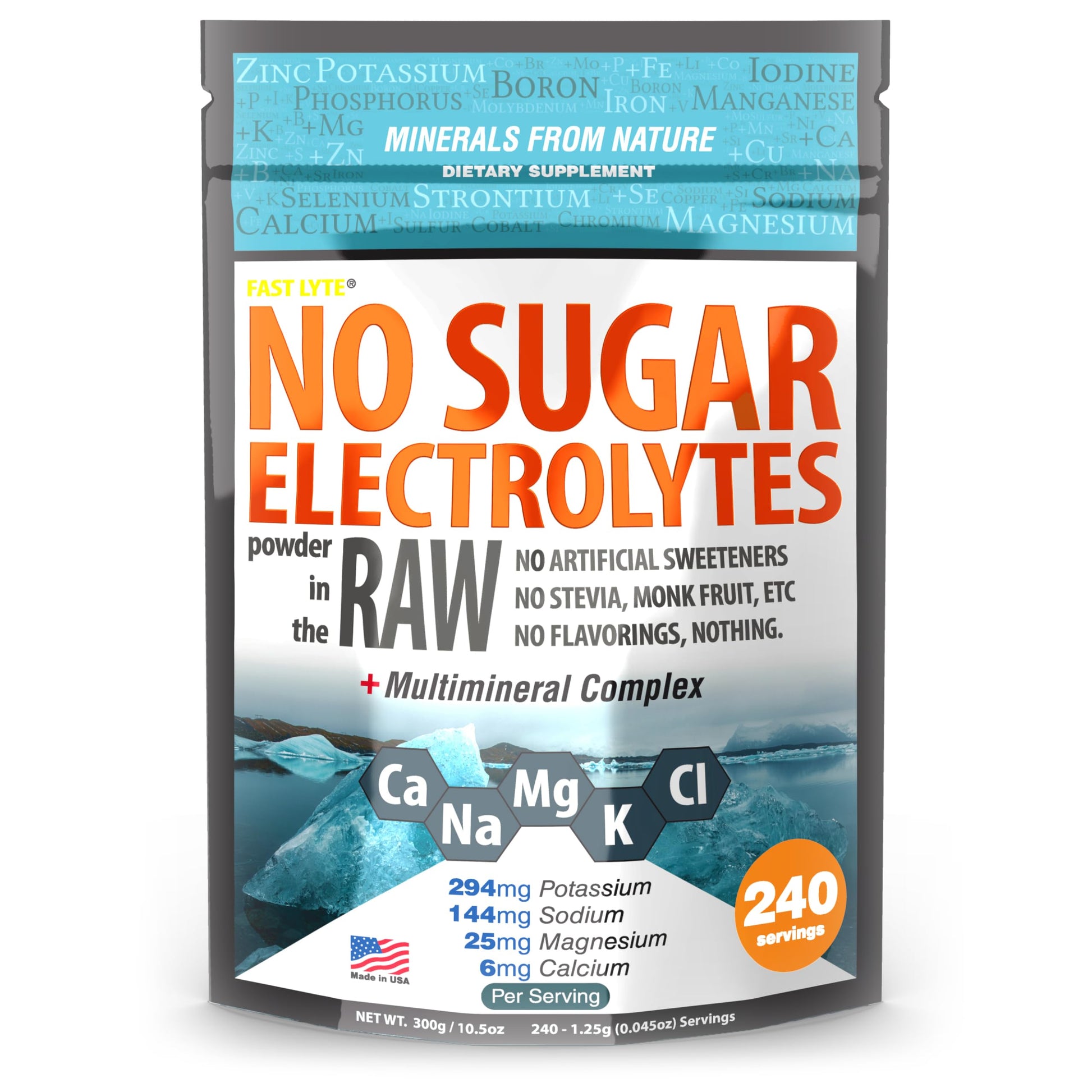 FAST LYTE No Sugar Electrolytes Powder 10.5 Ounce