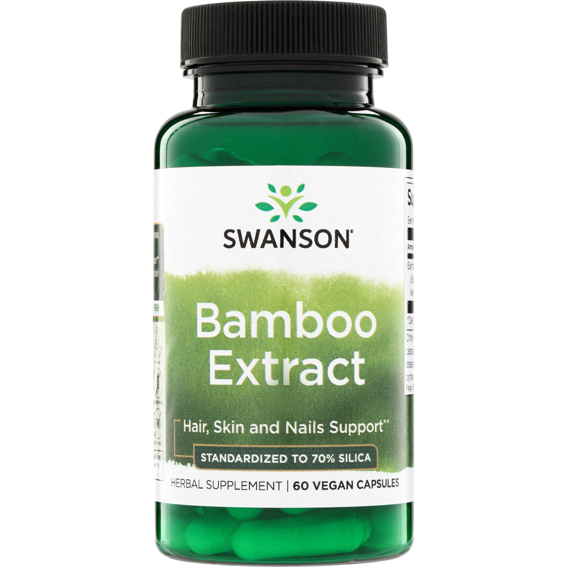 Swanson Bamboo Extract Silica Capsules, 60 Count