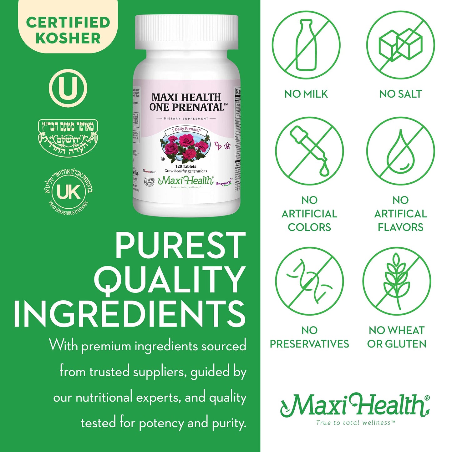 Maxi Health Prenatal Vitamins for Women Tablets 120 Count