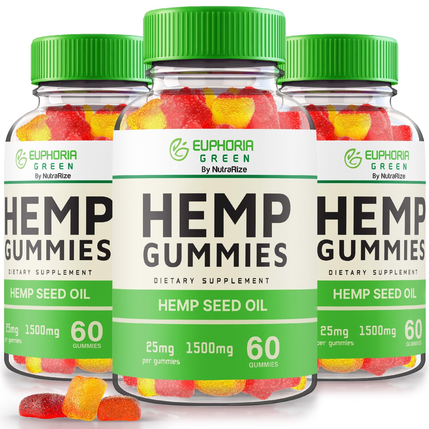 NutraRize Euphoria Green Hemp Gummies, 180 Gummies