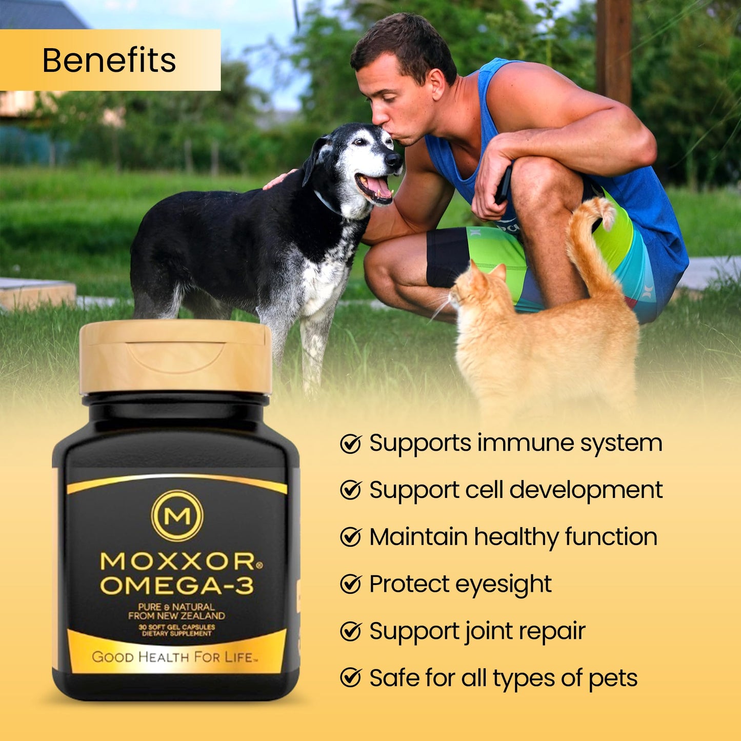 Moxxor Omega 3 for Dogs and Cats Soft Gels, 60 Soft Gels