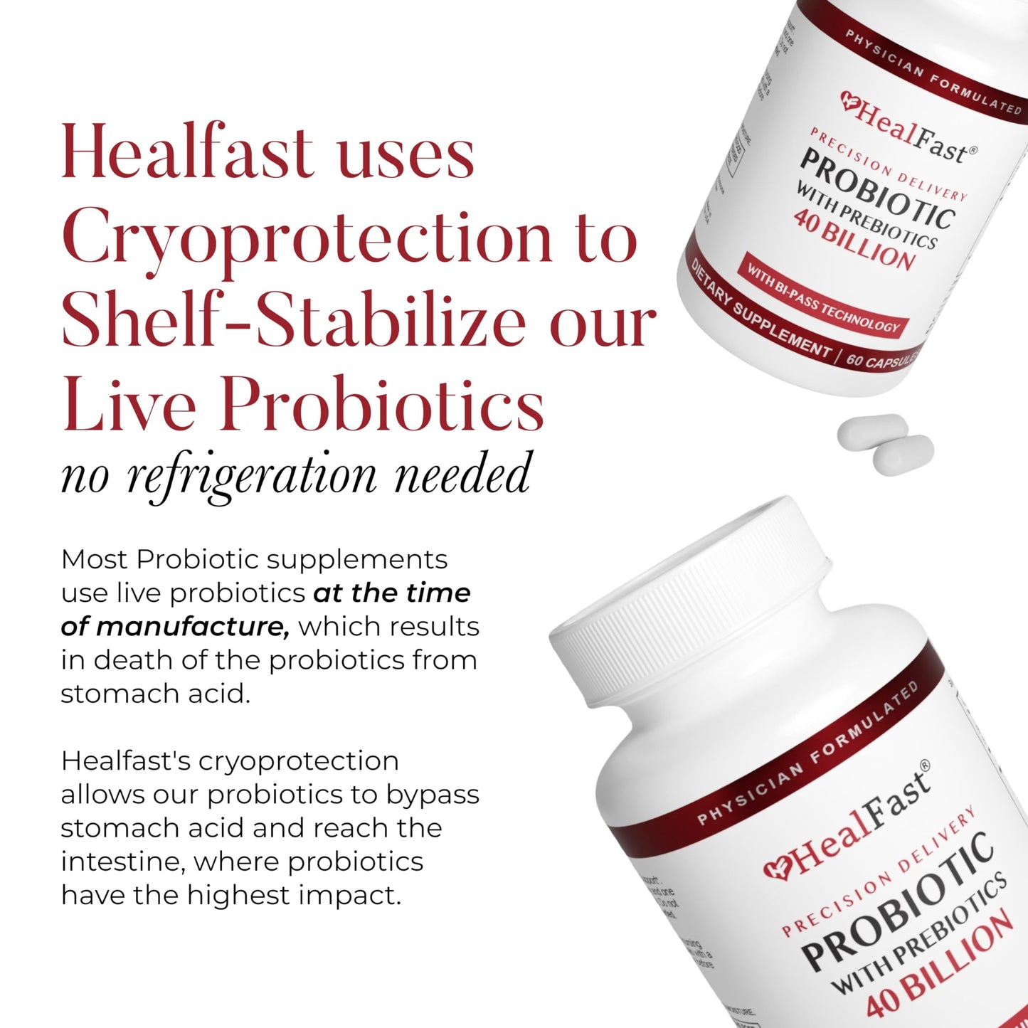 HealFast Physician Formulated Probiotic Supplement Capsule, 60 Count