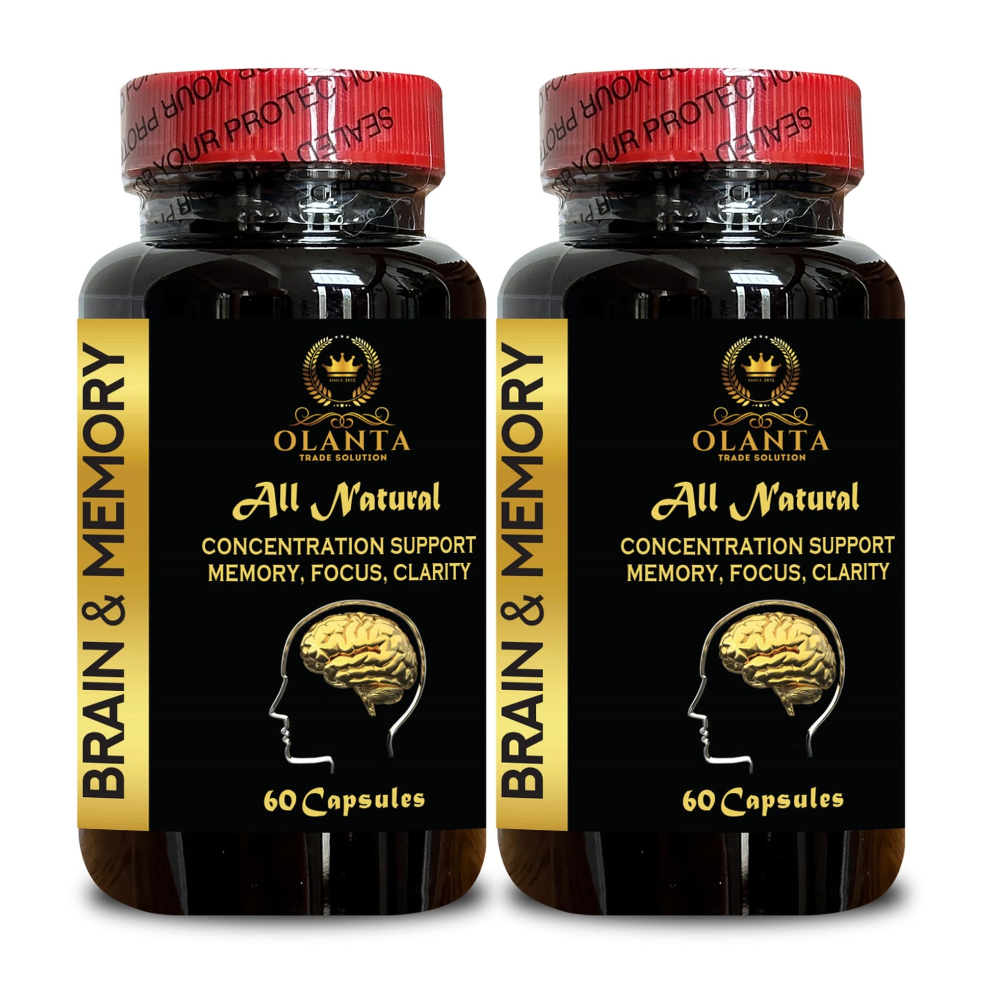 OLANTA TRADE SOLUTION Memory Pills for Brain - Brain Booster for Focus, Energy, Clarity, and Brain Support, Focus & Concentration & Learning Accuracy Support, Cognivive 120 Capsules