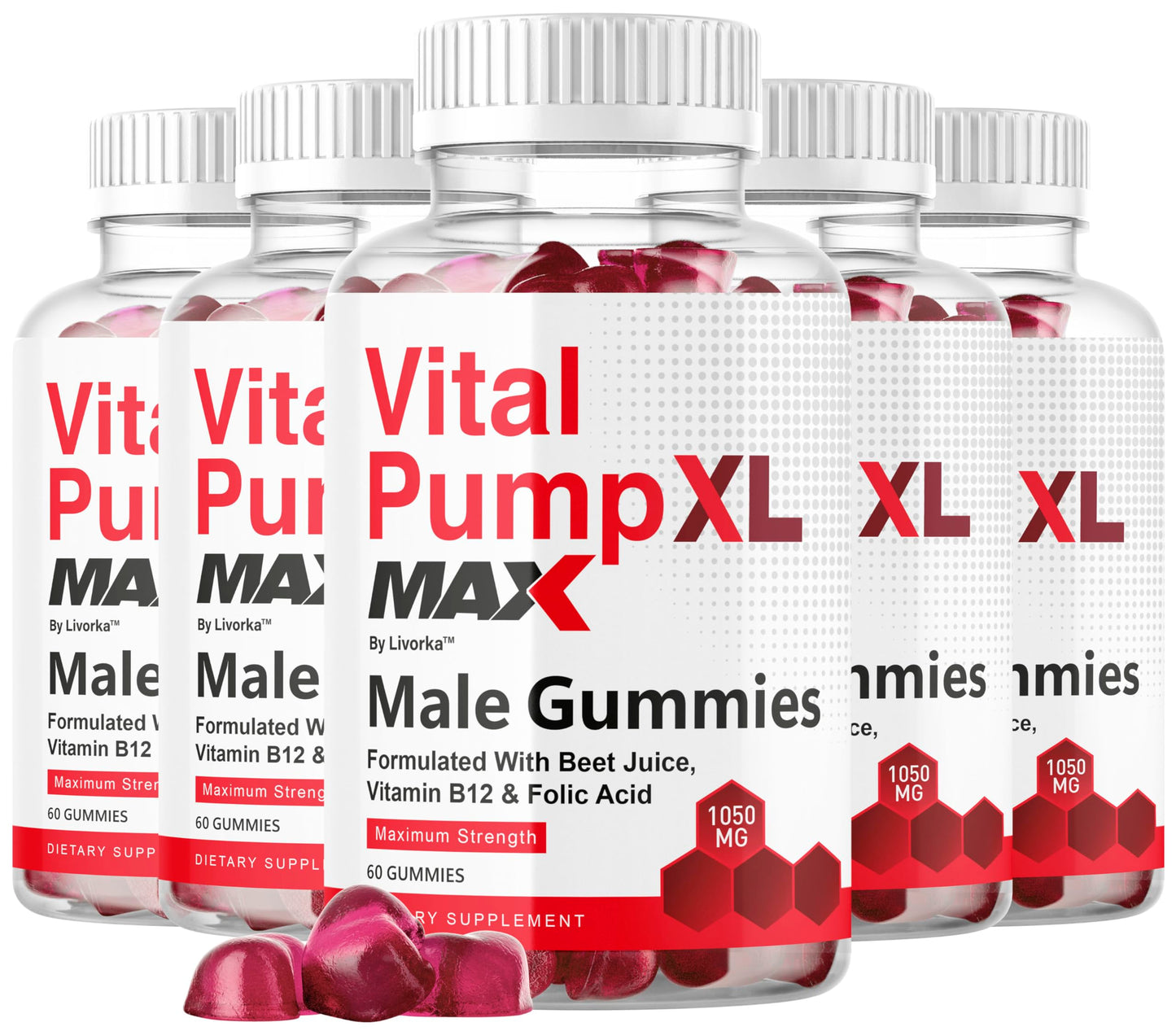 LIVORKA Vital Pump XL Max for Men Gummies, 300 Gummies