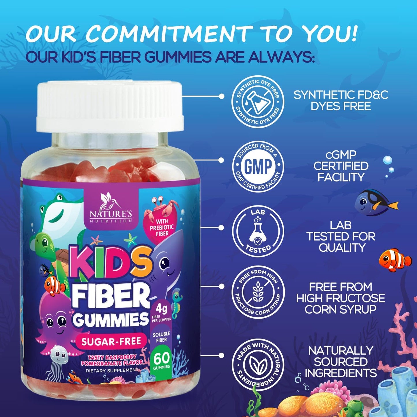 Nature's Nutrition Kids Fiber Gummies 60 Gummies
