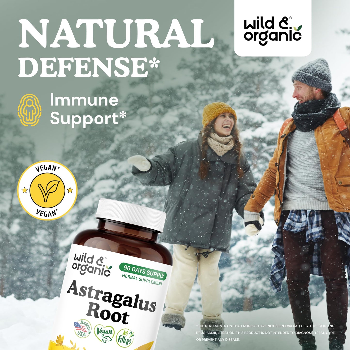 Wild & Organic Astragalus Capsules 60 Count