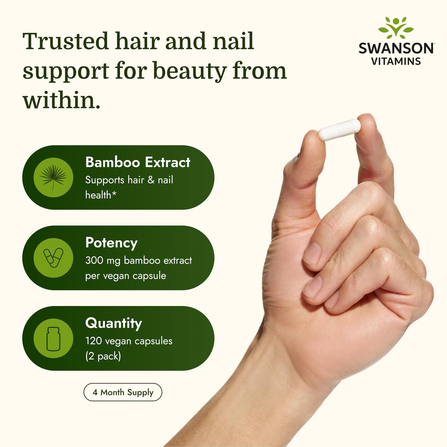 Swanson Bamboo Extract Capsule 120 Capsules
