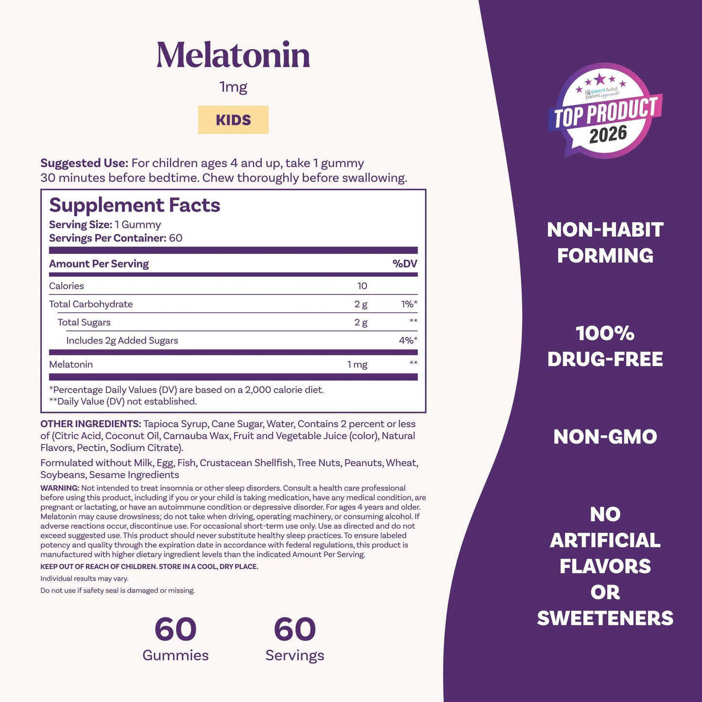 Natrol Kids Melatonin Gummies 1mg, 60 Count