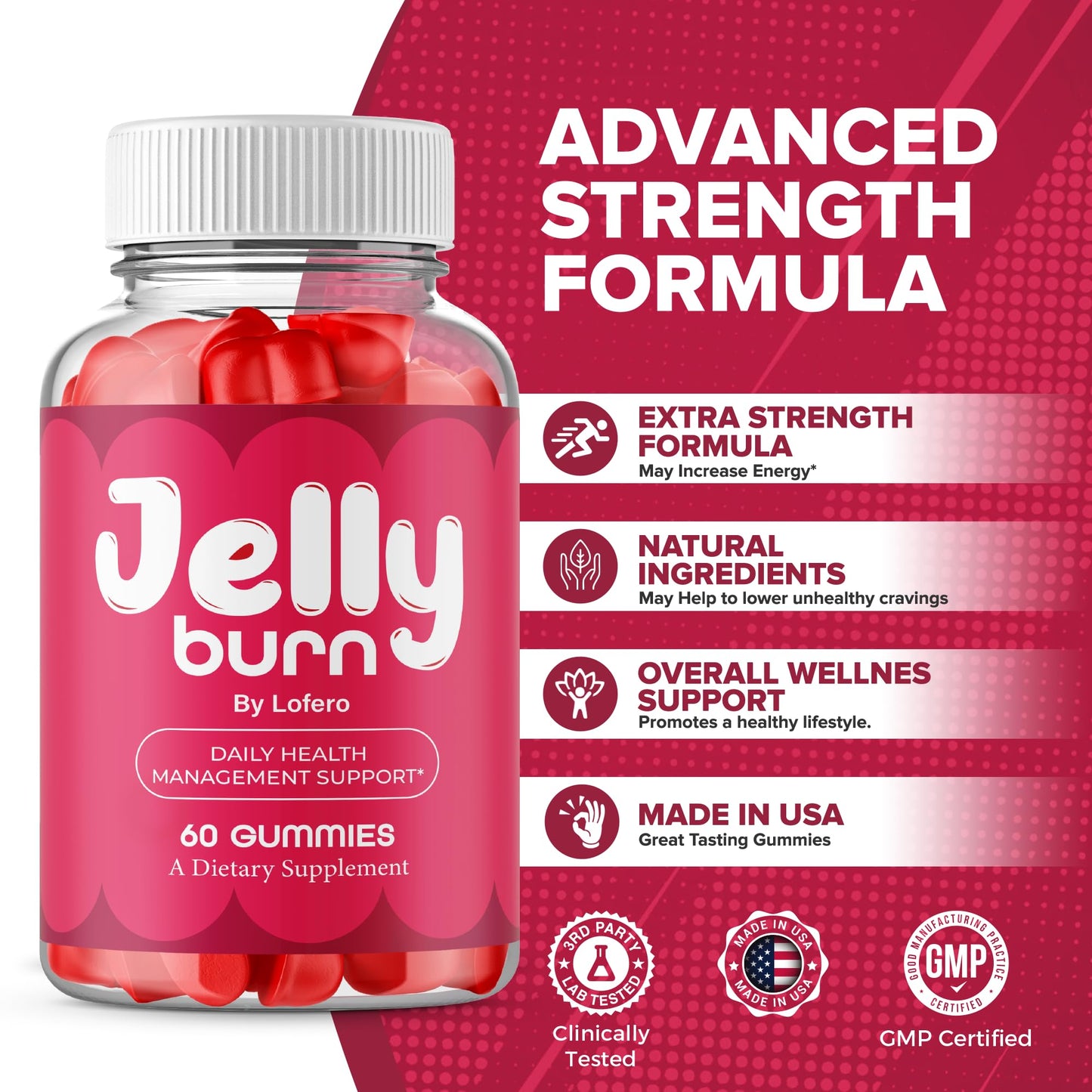Lofero Jelly Burn Gummies, 60 Count