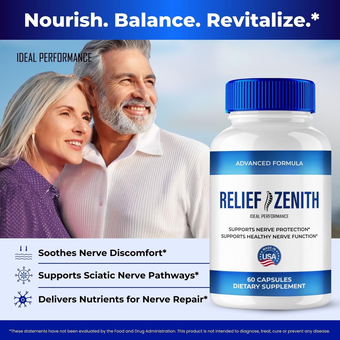 Ideal Performance Relief Zenith Neuropathy Nerve Health Capsule 120 Count